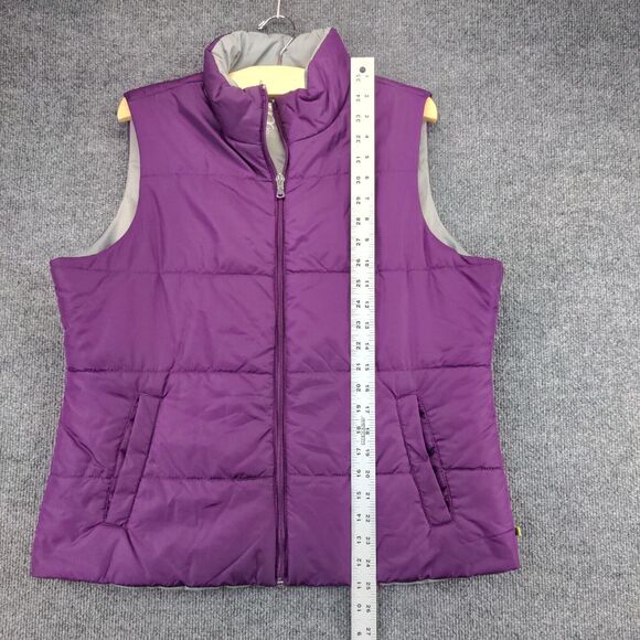 Made for Life Puffer Vest Womens Size L Purple Full Zip Pockets Sleeveless - Picture 4 of 13